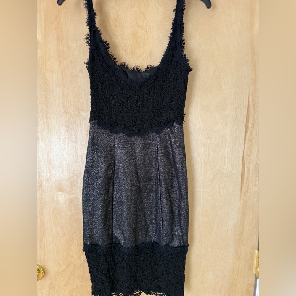 Diane Von Furstenberg Olivette Dress in Silver/Black - Picture 8 of 13